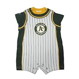 MLB Oakland Athletics Baby / Infant One-Piece Bodysuit / Romper / Onesie - White & Green (Size: 24)