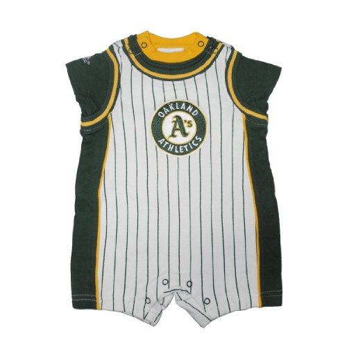 MLB Oakland Athletics Baby / Infant One-Piece Bodysuit / Romper / Onesie - White & Green (Size: 3-6)