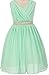 Little Girls V Neck Chiffon Ruched Bodice Jewels Flowers Girls Dresses