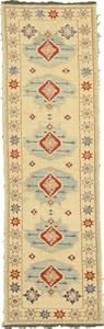 2'4 X 7'9 Cream Wool Sumak Runner Rug