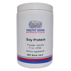 Healthy Aging Neutraceuticals Soy Protein Powder Vanilla (1 Lb - 453g), 453 gram Jars