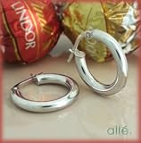 14K 3/4 White Gold Hoop Earrings