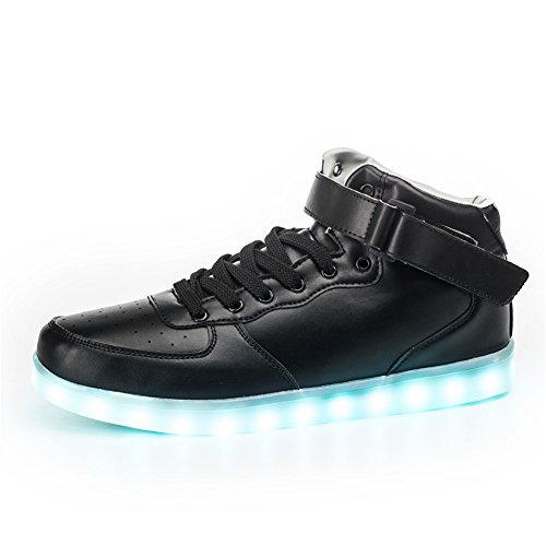 SanYes Women Men Unisex High Top USB Charging Light Up LED Shoes Flashing Sneakers