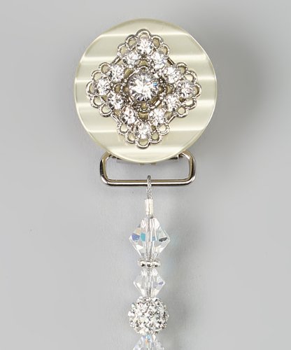 Crystal Dream Luxury Pink Swarovski Crystals and Shamballa Beads Sparkly Baby Girl Keepsake Pacifier Clip (CSHW)
