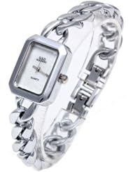 Lady Quartz Wristwatch Wrist Watch Bracelet Silver Band Rectangle Dial Hot