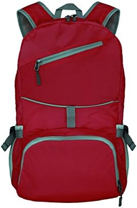 qingstart 25L Packable Handy Lightweight Travel Backpack Outdoor Foldable Backpack Daypack (Red)