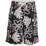 Cincinnati Bengals GIII NFL Hawaiian Print Swim Trunks
