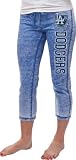 Los Angeles Dodgers Royal Blue Women's Burnout Washed Fleece Capri Pants