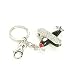 Crystal Black and Red Airplane Charm Keychain