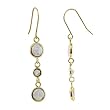 FOJO's 14K Gold Opal and White Topaz Earrings