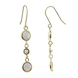 FOJO's 14K Gold Opal and White Topaz Earrings