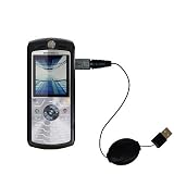 Retractable USB Cable for the Motorola SLVR L7 with Power Hot Sync and Charge capabilities - Gomadic Brand w/ TipExchange Technology