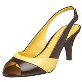 Franco Sarto Women's Banner Peep Toe,Chocolate/Yellow,9.5 M US