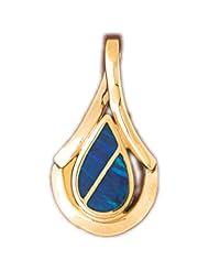 CleverEves 14K White Gold Created Opal Pendant 7.6 - Gram(s)