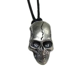 Corpse of the Dead Skull Pewter Pendant with Adjustable Cord Necklace