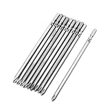 uxcell プラスドライバービット　電子ドライバーパート　シルバ グレー　メタル　10個入り