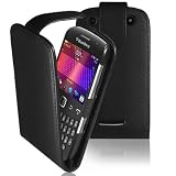 GADGETSNTECHS HIGH QUALITY BLACKBERRY CURVE 9360 BLACK TOP FLIP LEATHER CASE | SKINS | COVER | ^^ INCLUDES SCREEN PROTECTOR AND POLISHING CLOTH AND TOUCH SCREEN STYLUS^^