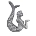 Atlas Homewares 190L-P 2-1/2-Inch Mermaid Knob - Left, Pewter