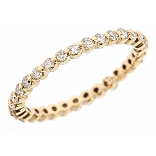 14K Yellow Gold Diamond Wedding Eternity Band Ring ( 0.65cttw, F Color, VS Clarity)