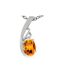 Tommaso Design (tm) Oval Genuine Citrine Pendant