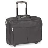 SOLO Products - SOLO - Rolling Laptop Computer Case, Leather, 17 x 8 x 13-1/2, Black - Sold As 1 Each - Fits laptops with up to 15.4