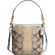 AUTHENTIC COACH SIGNATURE STRIPE CONVERTIBLE SHOULDER BAG 13278 (Khaki/polished gold)