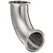 Parker Sanitary Tube Fitting, 316L Stainless Steel, 90 Degree Elbow, BPE, Tube OD, Clamp End, SFF1 Finish