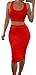 Hqclothingbox Women Sleeveless Sexy 2 Pieces Bodycon Bandage Evening Dress