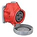 Hubbell Wiring Device-Kellems HBLS460R6W 3-Phase Valox 357 Watertight Pin and Sleeve Receptacle Red 60A 380/415V