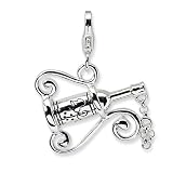 41KeTBbR%2B6L. SL160  Sterling Silver 3 D Enameled Wine Bottle on Stand w/Lobster Claw Clasp Clasp Charm