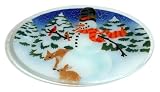 Peggy Karr 18-Inch Glass Snowman Oval Platter