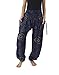 Lannaclothesdesign Women's Smocked Circle Printed Hippie Boho Pants