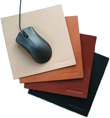 USA MADE Hatton Henry Top Grain Leather Mouse Pad • Available in 4 Colors! Veg Tan, Saddle Brown, Chestnut Brown, &amp; Black (Chestnut)