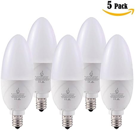 Bluefire 4 Watts B11 LED Candelabra Bulb, 5000K/ Daylight, 310 Lumens, 30W Replacement - 5PCS Value Pack (Non-dimmable)
