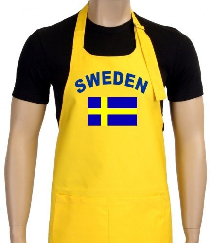 Coole-Fun-T-Shirts Uni Grillschürze EM 2012 Schweden, gelb, One size, GS10483_Schweden_Gelb