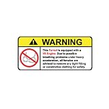 Ferrari V8 No Bra, Warning decal, sticker 