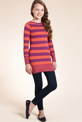 Pure Cotton Stripe Ribbed Dress