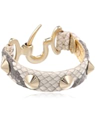 Ted Rossi "Pastel Ladylike" Python Spike Metal Mini Talon Cuff Bracelet Bracelet, 6"