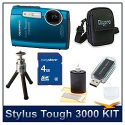Olympus Stylus Tough 3000 Digital Camera (Blue), 12 Megapixels, 2.7