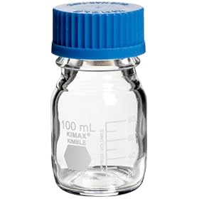 Kimble Kimax, GL-45 Media/Storage Bottle With Blue Polypropylene Cap, 100ml (Case of 10)