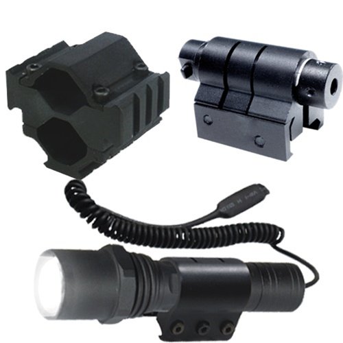  Shotgun Combo Set With Tri-Rail Mount Set + Xenon Flashlight & Laser 
