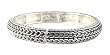 Bracelet - B154 - Bangle Style - Designer Inspired Stretch - Wishbone Pattern ~ Silver Tone Metal
