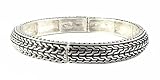 Bracelet - B154 - Bangle Style - Designer Inspired Stretch - Wishbone Pattern ~ Silver Tone Metal