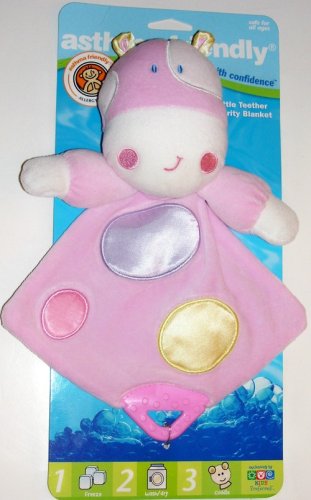 Kids Preferred Asthma Friendly Pink Hippo Rattle Teether Security Blanket Lovey