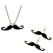 KATGI Fashion Retro Handlebar Mustache Hipster Beard Vintage Statement Necklace & Earrings - (Set of 2)