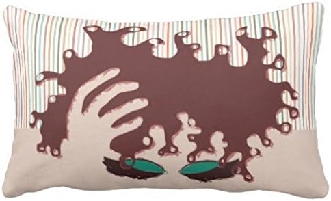 Standard Pillowcase DecorativeNaturally Curly Long Lashes With Teal Eye Shadow Throw Pillow Cover 12x12 Inches