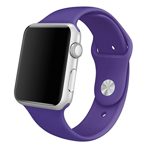 Creazy® New Fashion Sports Silicone Bracelet Strap Band for 42mm Apple Watch ,Purple