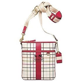 Coach Tattersall Heritsage Stripe Swing Messenger Bag 41440 Pink