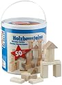 Heros 50131 - Trommel mit 50 Hartholzbausteinen, natur