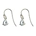 18 Kt Gold over Sterling Silver 5x7mm December Birthstone Genuine Blue Topaz Pear Drop Earrings